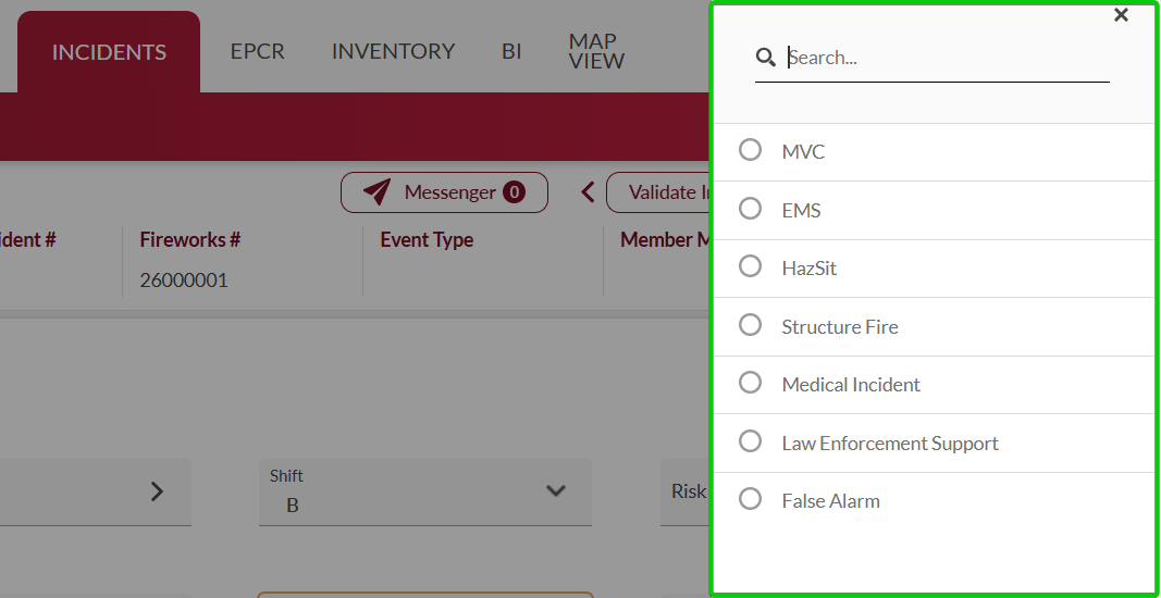 Example Scenarios for selection