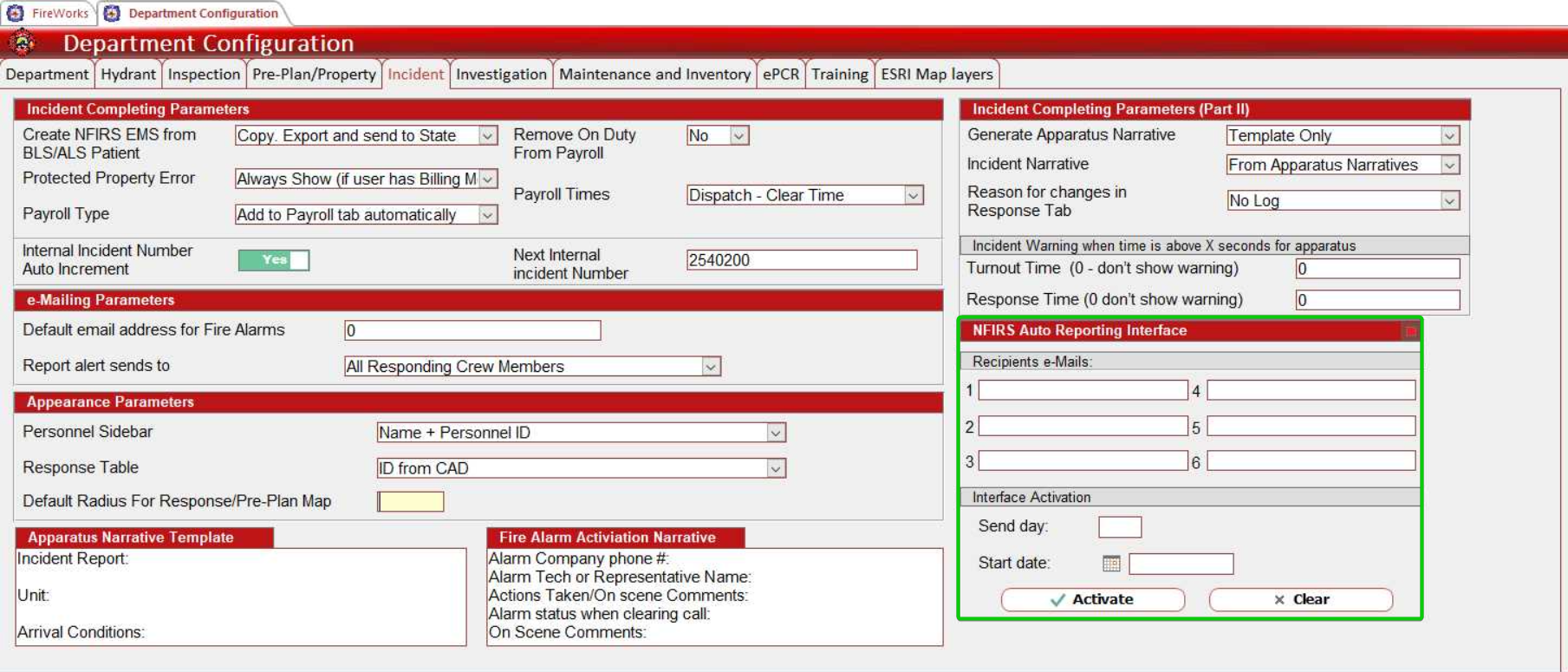 NFIRS Auto Reporting Interface