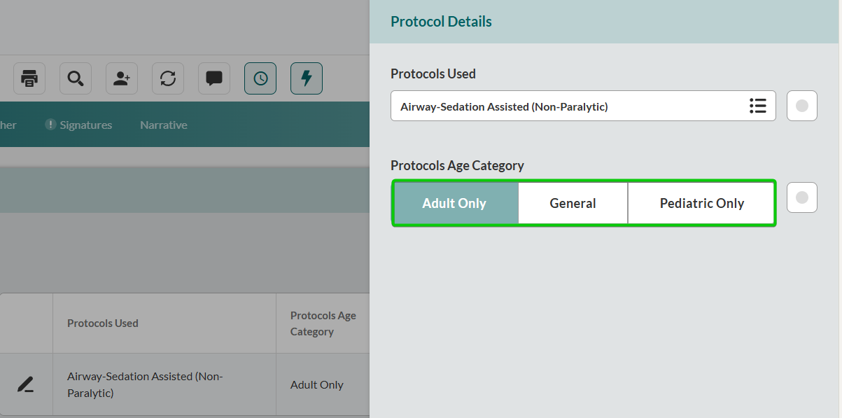 Protocol details sidebar