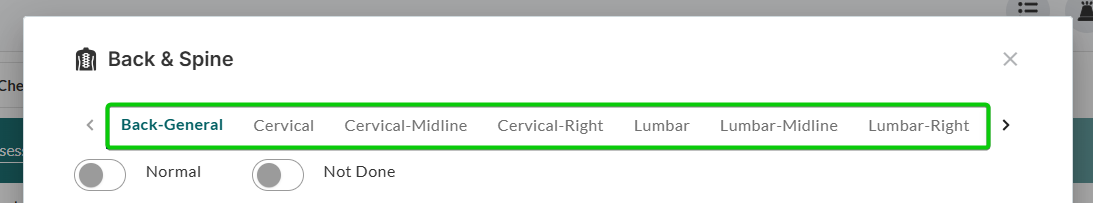 Back and Spine selection