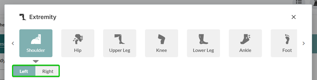 Extremity side selection