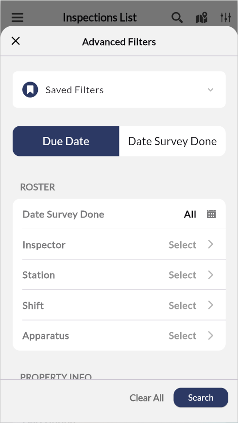 Filters inteface displaying Presets and Roster filters