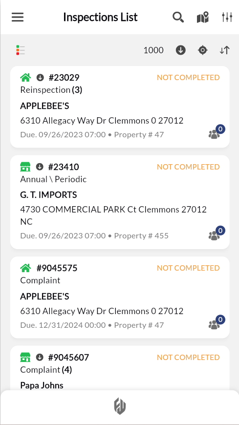 iPhone screen showing inspection detail view