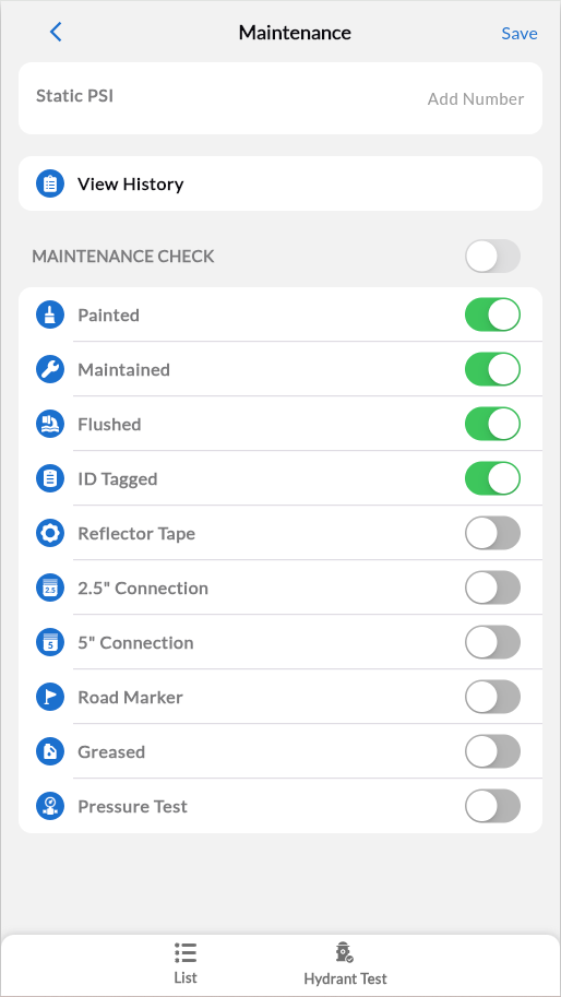 Maintenance Check Interface