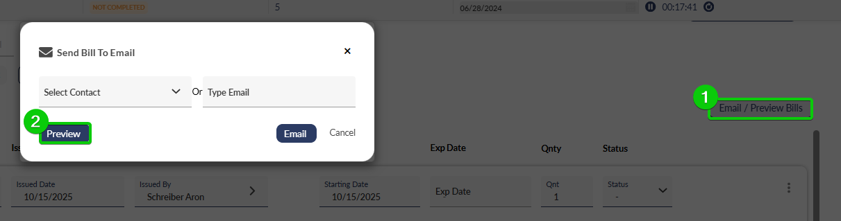 Previews bills before submitting