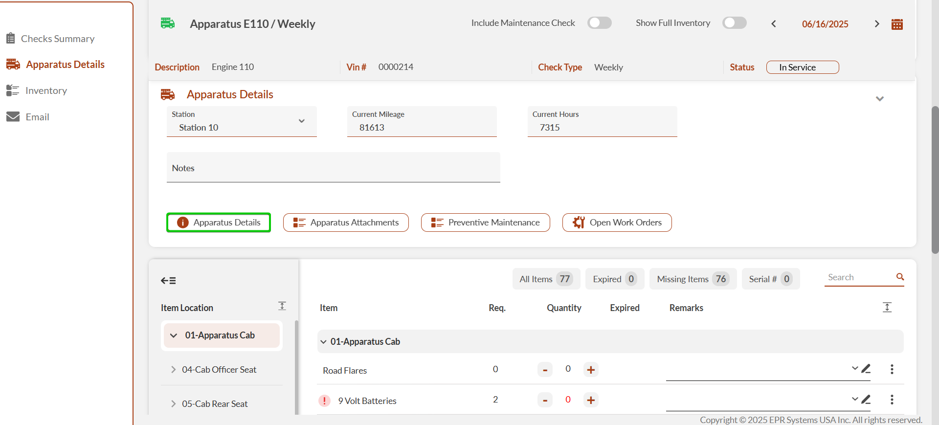 Apparatus details within the apparatus